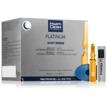 MartiDerm Platinum Night Renew ser de noapte antirid in fiole