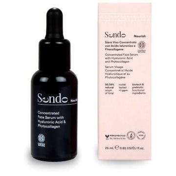 Sendo Nourish Concentrated Face Serum with Hyaluronic Acid & Phytocollagen concentrat cu acid hialuronic și fitocolagen