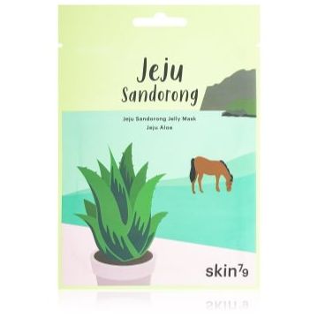 Skin79 Jeju Sandorong Jeju Aloe mască textilă calmantă cu efect de hidratare