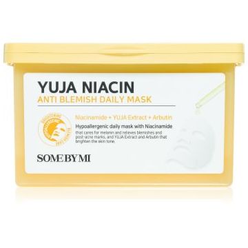 Some By Mi Yuja Niacin Anti Blemish Daily Mask mască textilă iluminatoare pentru uniformizarea nuantei tenului