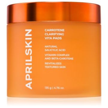 APRILSKIN Carrotene Clarifying Vita Pads dischete demachiante pentru tenul gras, predispus la acnee