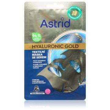 Astrid Hyaluronic Gold mască textilă pentru o fermitate și netezire imediată a pielii