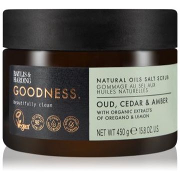 Baylis & Harding Goodness Oud, Cedar & Amber sare pentru exfoliere pentru corp
