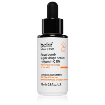 belif Aqua Bomb Super Drops Serum Vitamin C 8% ser stralucire cu vitamina C cu efect antirid