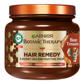 Masca pentru par deteriorat cu tendinta de rupere Honey Treasures Botanic Therapy, 340ml, Garnier