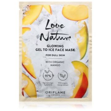 Oriflame Love Nature Gel To Ice Organic Mango masca pentru albirea tenului