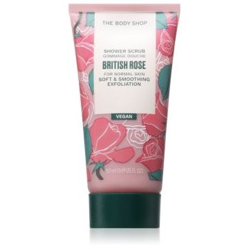 The Body Shop British Rose Shower Scrub exfoliant delicat pentru corp cu aromă de trandafiri