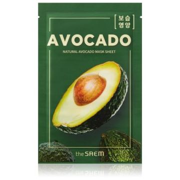 The Saem Natural Mask Sheet Avocado masca de celule cu efect hidrantant si hranitor