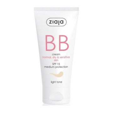 Crema BB cu SPF15 nuanta light pentru ten gras si mixt, 50 ml, Ziaja
