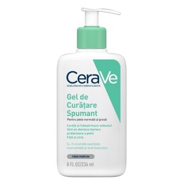 Gel de curatare Spumant piele normal-grasa, 236 ml, CeraVe