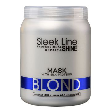 Masca pentru par blond cu pigment neutralizant albastru, 1000ml, Sleek Line