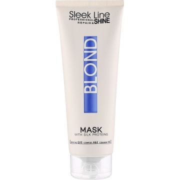 Masca pentru par blond cu pigment neutralizant albastru, 250ml, Sleek Line