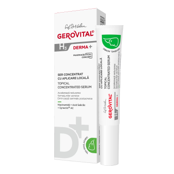 Ser concentrat cu aplicare locala H3 Derma+, 15 ml, Gerovital