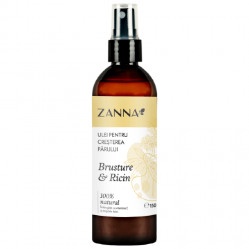 Ulei pentru cresterea parului cu brusture si ricin, 150ml, Zanna
