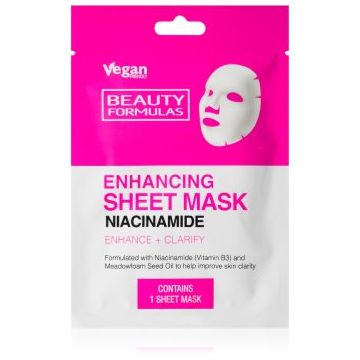 Beauty Formulas Niacinamide mască textilă nutritivă