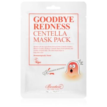 Benton Goodbye Redness Centella mască textilă calmantă pentru ten acneic