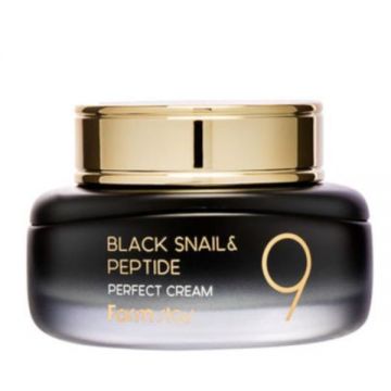 Crema Ultra Hidratanta cu Extract de Melc Negru si Peptide - Farmstay Black Snail & Peptide 9 Perfect Cream, 55 ml