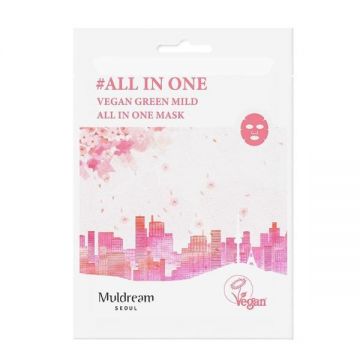 Masca de Fata Vegana, Hidratanta  - Muldream Vegan Green Mild All-in-One Mask, 25 ml
