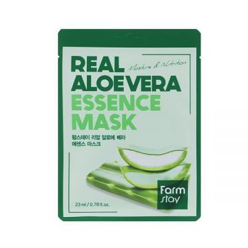 Masca Faciala cu Esenta de Aloe Vera - FarmStay Real Aloe Vera Essence Mask, 23 ml