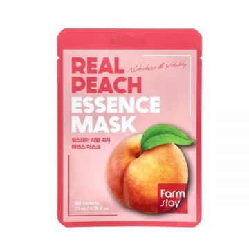 Masca Faciala cu Esenta de Piersica - FarmStay Real  Peach Essence Mask, 23 ml