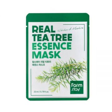Masca Faciala cu Extract de Arbore de Ceai - FarmStay Real Tea Tree Essence Mask, 23 ml