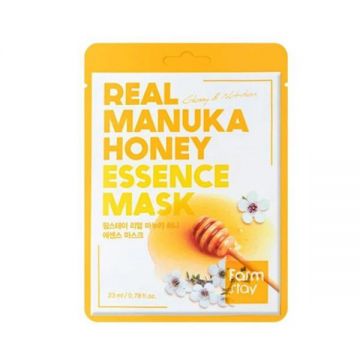 Masca Faciala Nutritiva cu Esenta de Miere de Manuka - FarmStay Real Manuka Honey Essence Mask, 23 ml