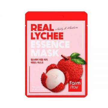 Masca Faciala Revitalizanta cu Extract de Litchi - FarmStay Real Lychee Essence Mask, 23 ml