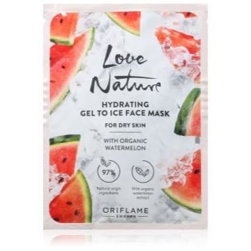 Oriflame Love Nature Gel To Ice Organic Watermelon masca faciala hidratanta pentru tenul uscat