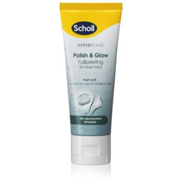 Scholl Foot Cream Polish & Glow peeling exfoliant pentru picioare