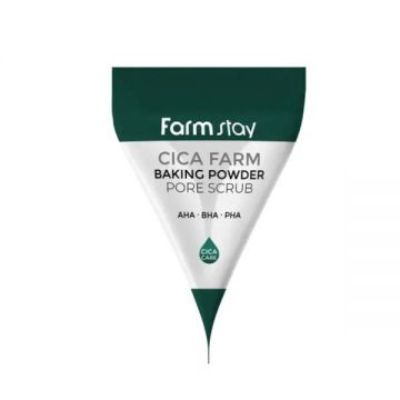 Scrub Facial cu Bicarbonat de Sodiu si Extract de Centella Asiatica - FarmStay Cica Farm Baking Powder Pore Scrub, 7 g