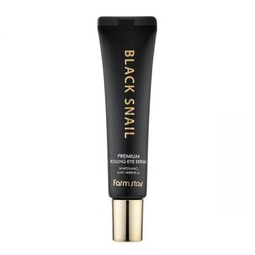 Ser Hidratant pentru Ochi cu Extract de Melc Negru - FarmStay Black Snail Premium Rolling Eye Serum, 25 ml