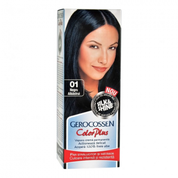 Vopsea de par Silk&Shine, 0.1 Negru Albastrui, 50ml, Gerocossen