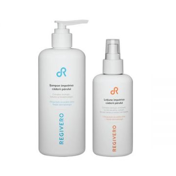 Set ingrijire par Regivero, cu efect anti-cadere, anti-imbatranire si revitalizare, Lotiune 1x150ml, Sampon 1x250ml