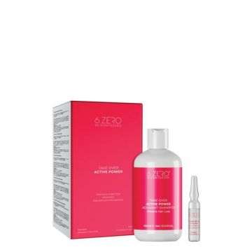 Tratament anticadere & crestere pentru par, Kit Active Power 6.Zero Sampon 300ml + 10 fiole x 8ml