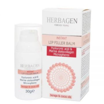 Balsam de Buze Filler cu Sfere de Acid Hialuronic si Colagen Marin Herbagen, 30g