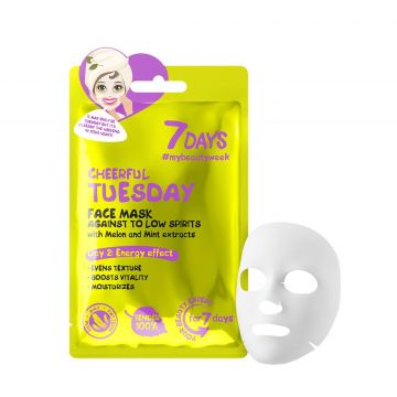 Cheerful Tuesday - Face Sheet Mask Against Low Spirits With Melon& Mint 28 gr