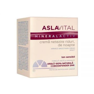 Crema Netezire Riduri, de Noapte - Aslavital Mineralactiv Wrinkle Smoothing Cream Night, 50ml