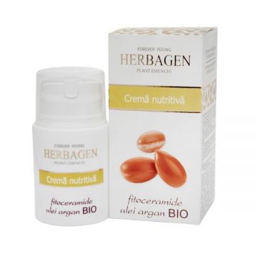 Crema Nutritiva cu Fitoceramide si Ulei de Argan Bio Herbagen, 50g