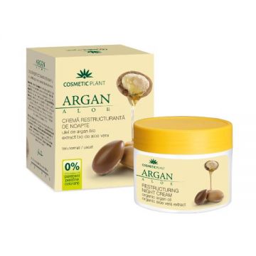 Crema Restructuranta de Noapte Argan Aloe Cosmetic Plant, 50ml