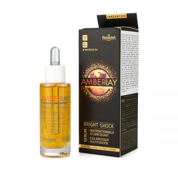 Ser Iluminator Multifunctional de Zi si Noapte - Farmona Amberray Bright Shock Serum, 30ml